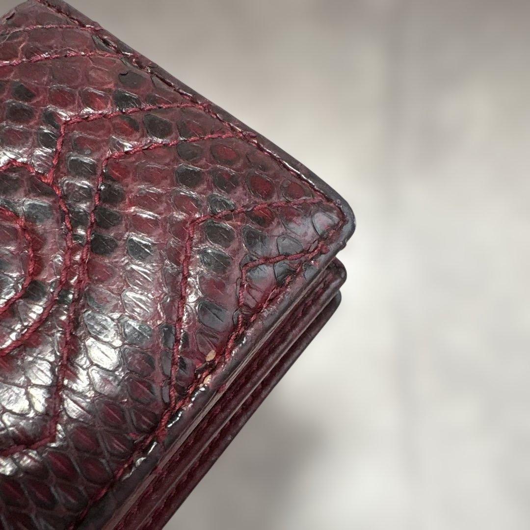GUCCI 二つ折り財布 マーモント パイソン 金ロゴ ダブルG 赤 黒の写真7枚目