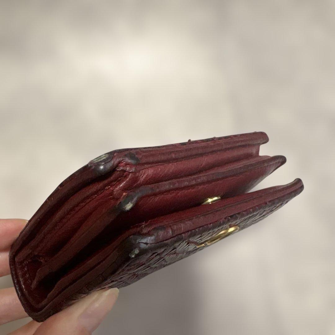 GUCCI 二つ折り財布 マーモント パイソン 金ロゴ ダブルG 赤 黒の写真8枚目