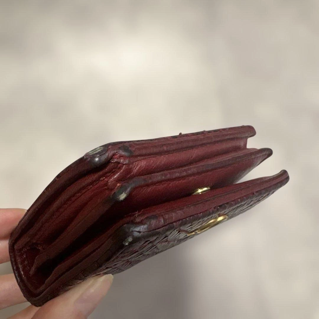 GUCCI 二つ折り財布 マーモント パイソン 金ロゴ ダブルG 赤 黒の写真8枚目