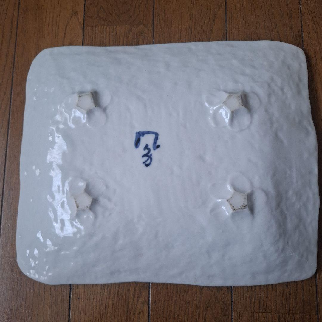 手描き 鯛の絵 角皿 陶器 盛り皿の写真2枚目