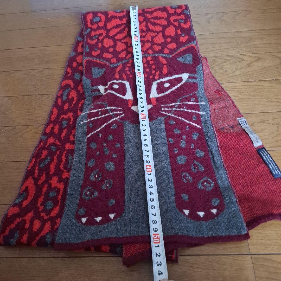 レオパード柄 キャットモチーフ マフラーの写真3枚目