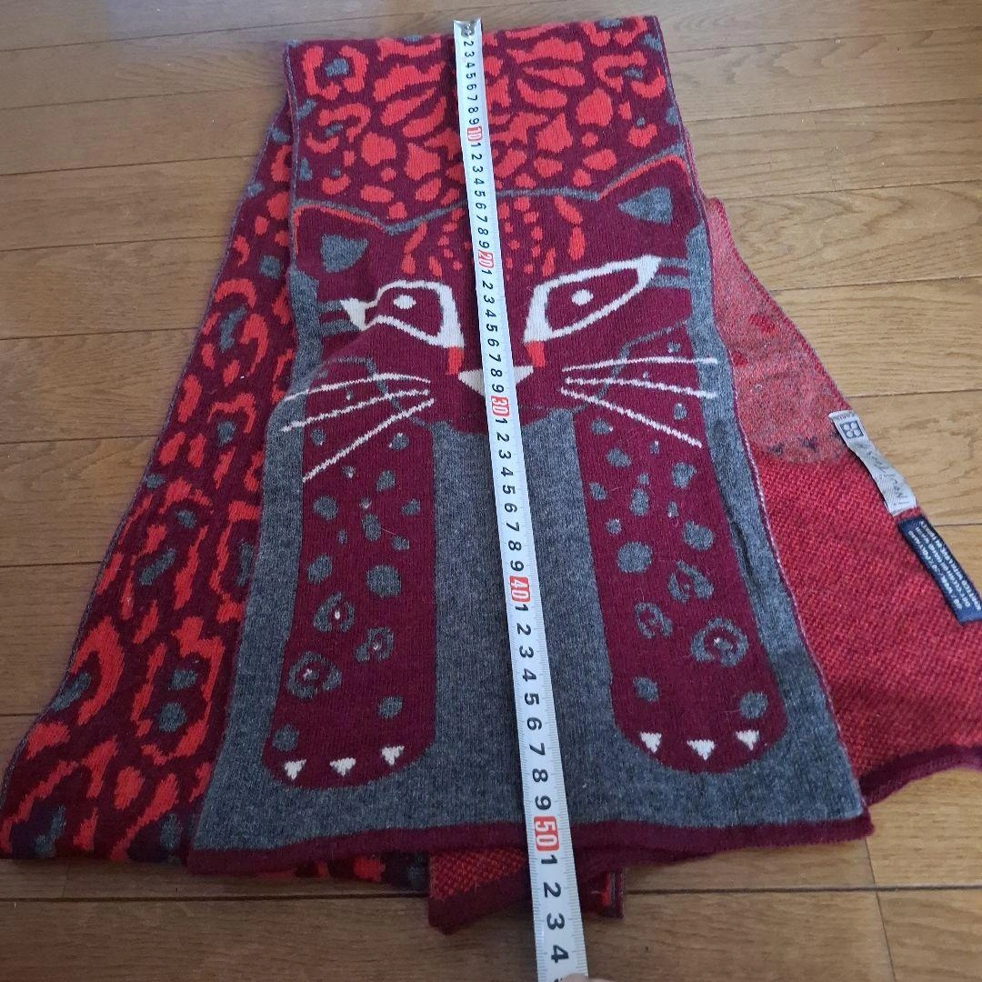 レオパード柄 キャットモチーフ マフラーの写真3枚目