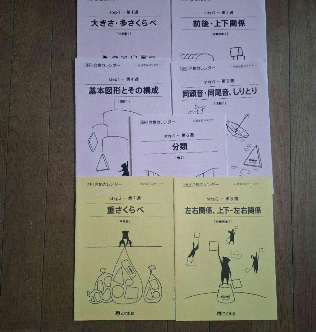 こぐま会 合格力カレンダー step1・2 7冊セット