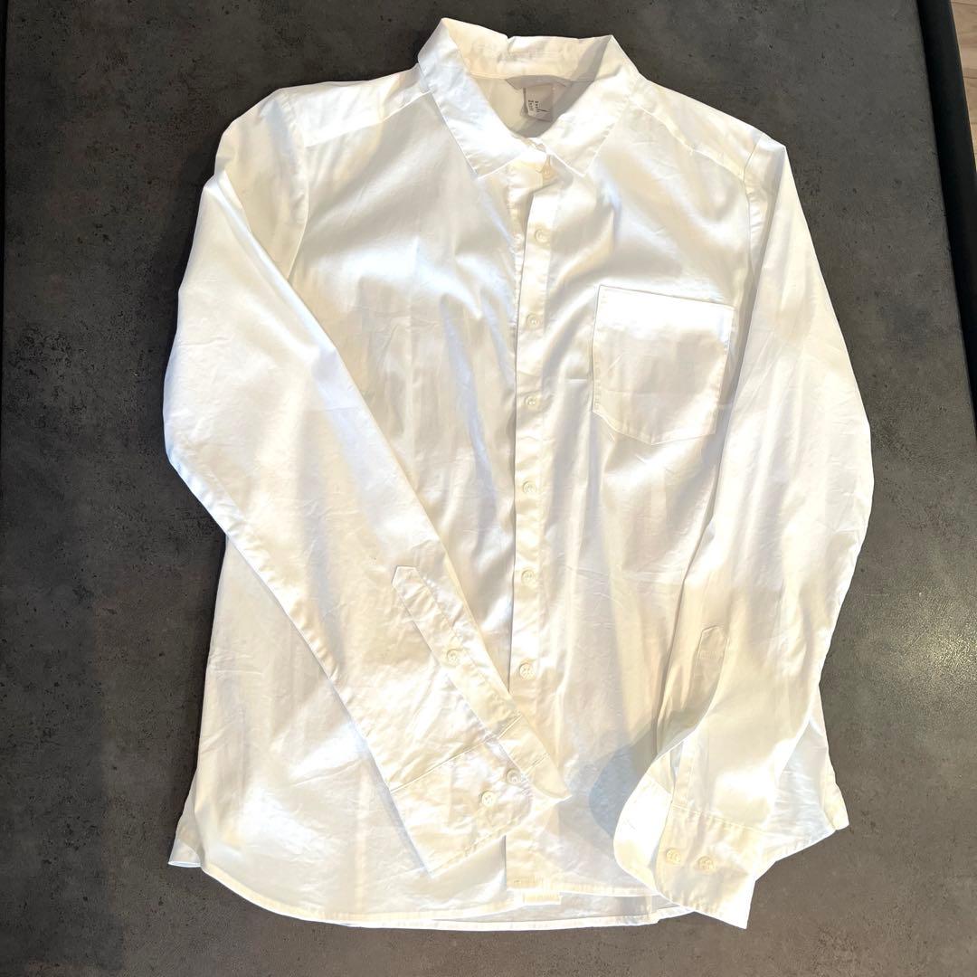 【美品】H&M 長袖シャツ ホワイトシャツ　ブラウス EUR44