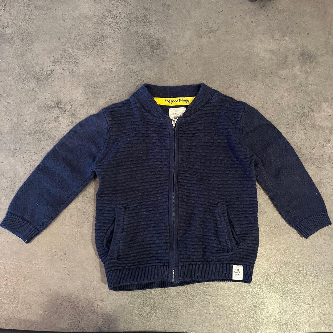 ZARA ベビー ニット　ジッパー ネイビー 86cm 子供服　男の子　ザラ