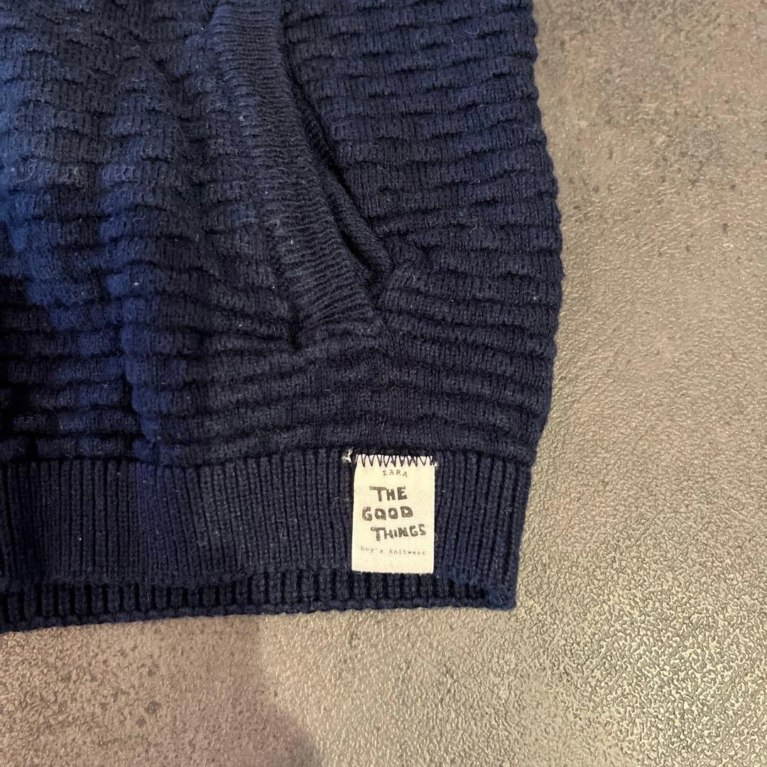 ZARA ベビー ニット ジッパー ネイビー 86cm 子供服 男の子 ザラの写真3枚目
