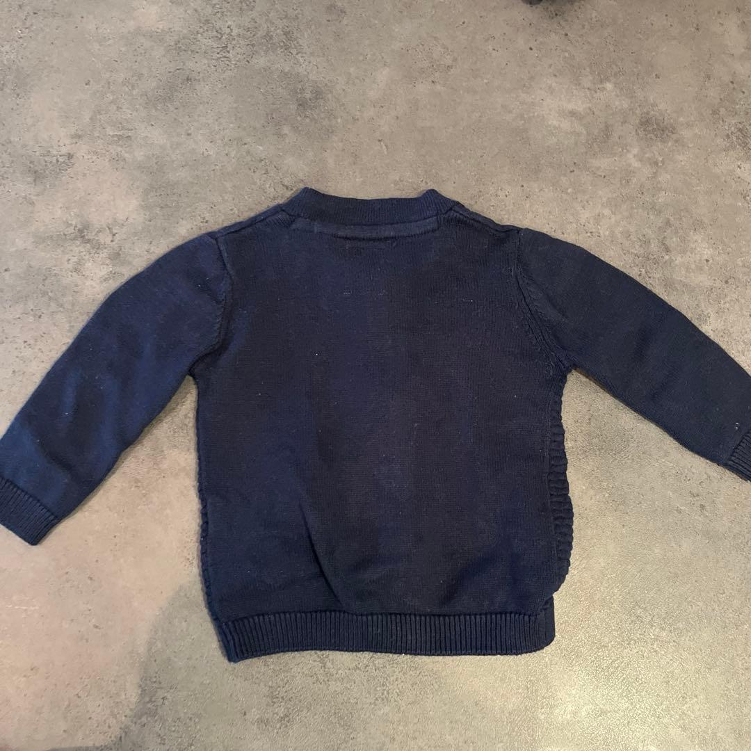 ZARA ベビー ニット　ジッパー ネイビー 86cm 子供服　男の子　ザラの写真4枚目
