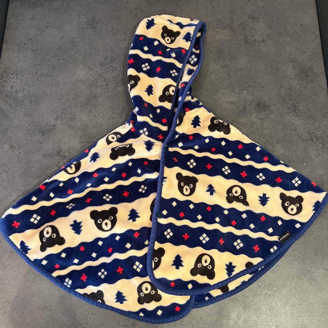 【美品】ミキハウス ベビーポンチョ 70-90cm マント 子ども服 アウター