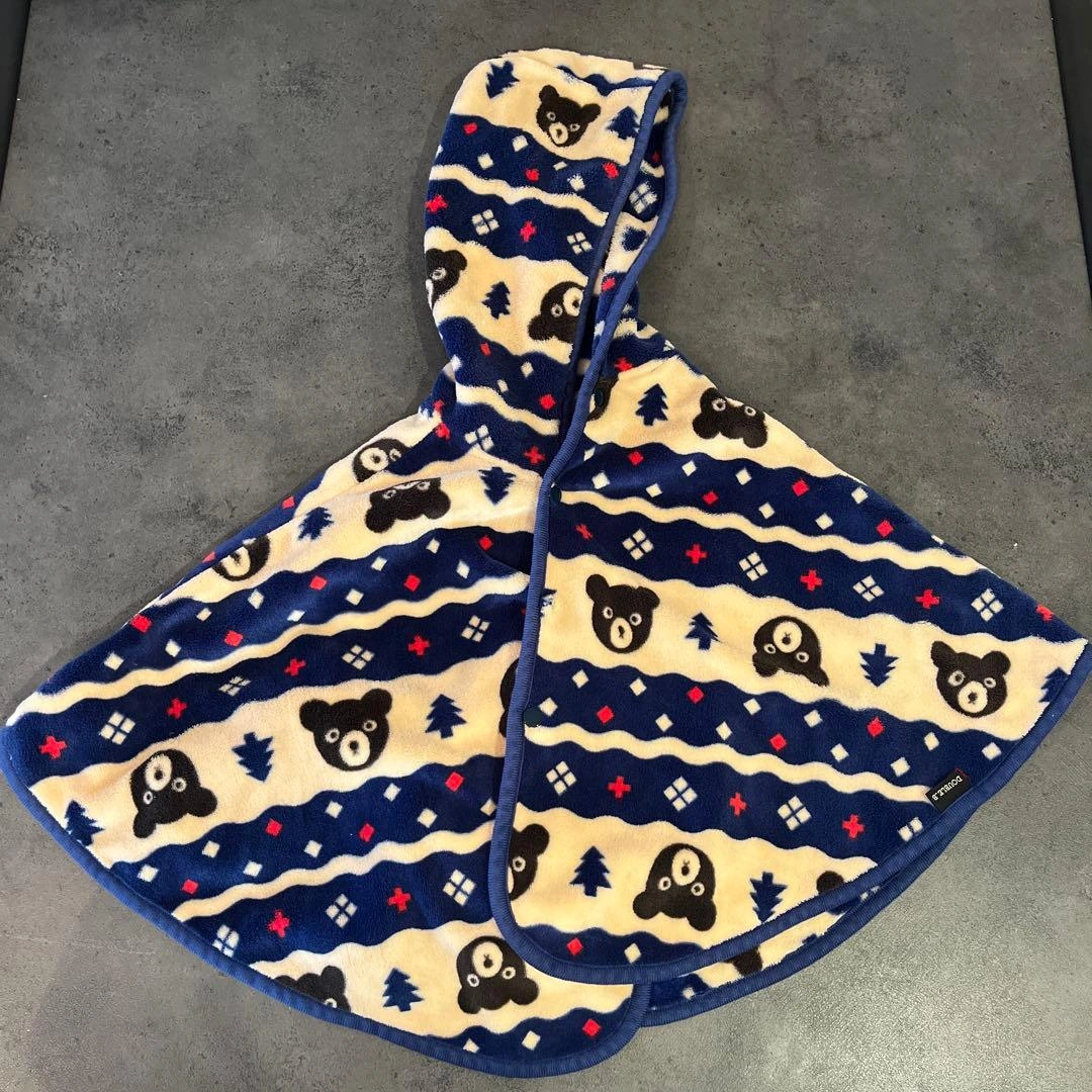 【美品】ミキハウス ベビーポンチョ 70-90cm マント 子ども服 アウター