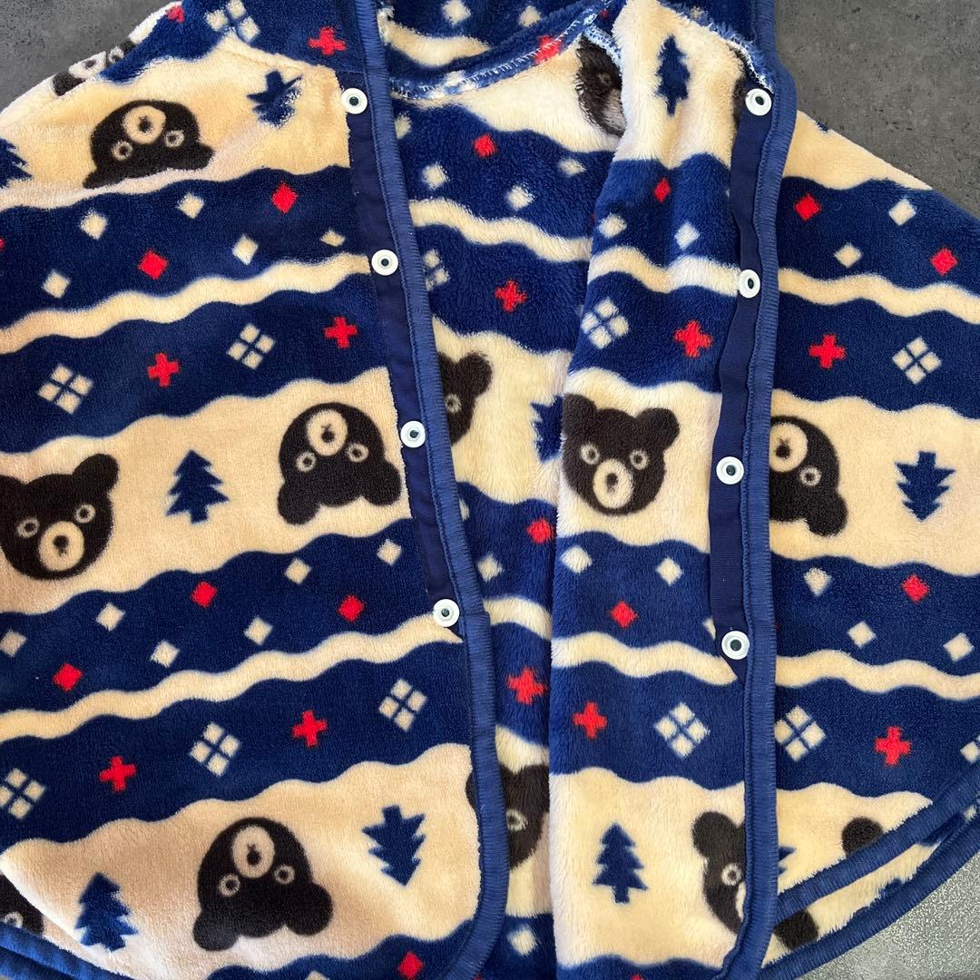 【美品】ミキハウス ベビーポンチョ 70-90cm マント 子ども服 アウターの写真2枚目