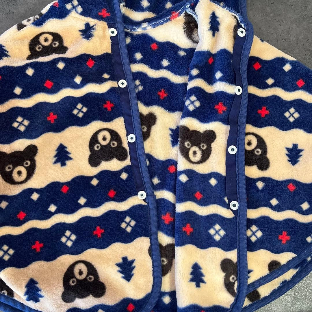【美品】ミキハウス ベビーポンチョ 70-90cm マント 子ども服 アウターの写真2枚目