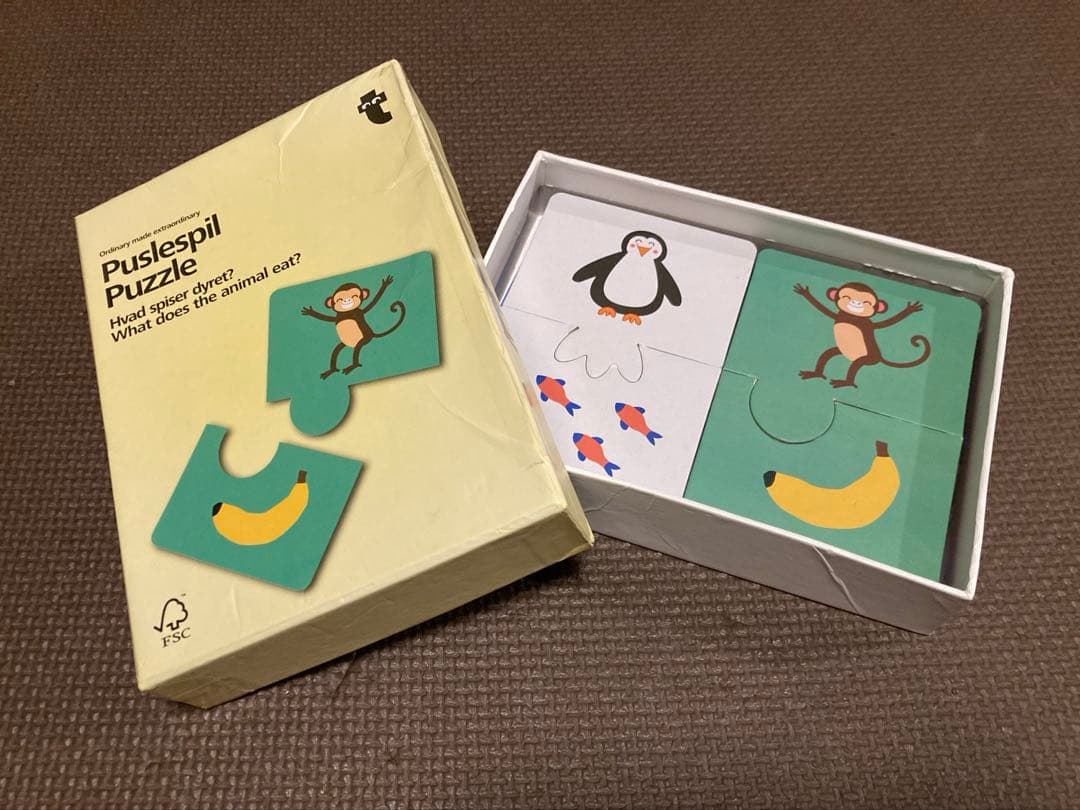 知育パズル Puzzle “What does the animal eat?”