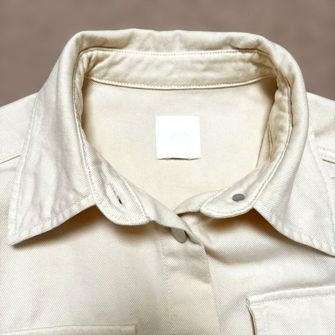 H&M シャツジャケット　アイボリー　コットン100%の写真3枚目