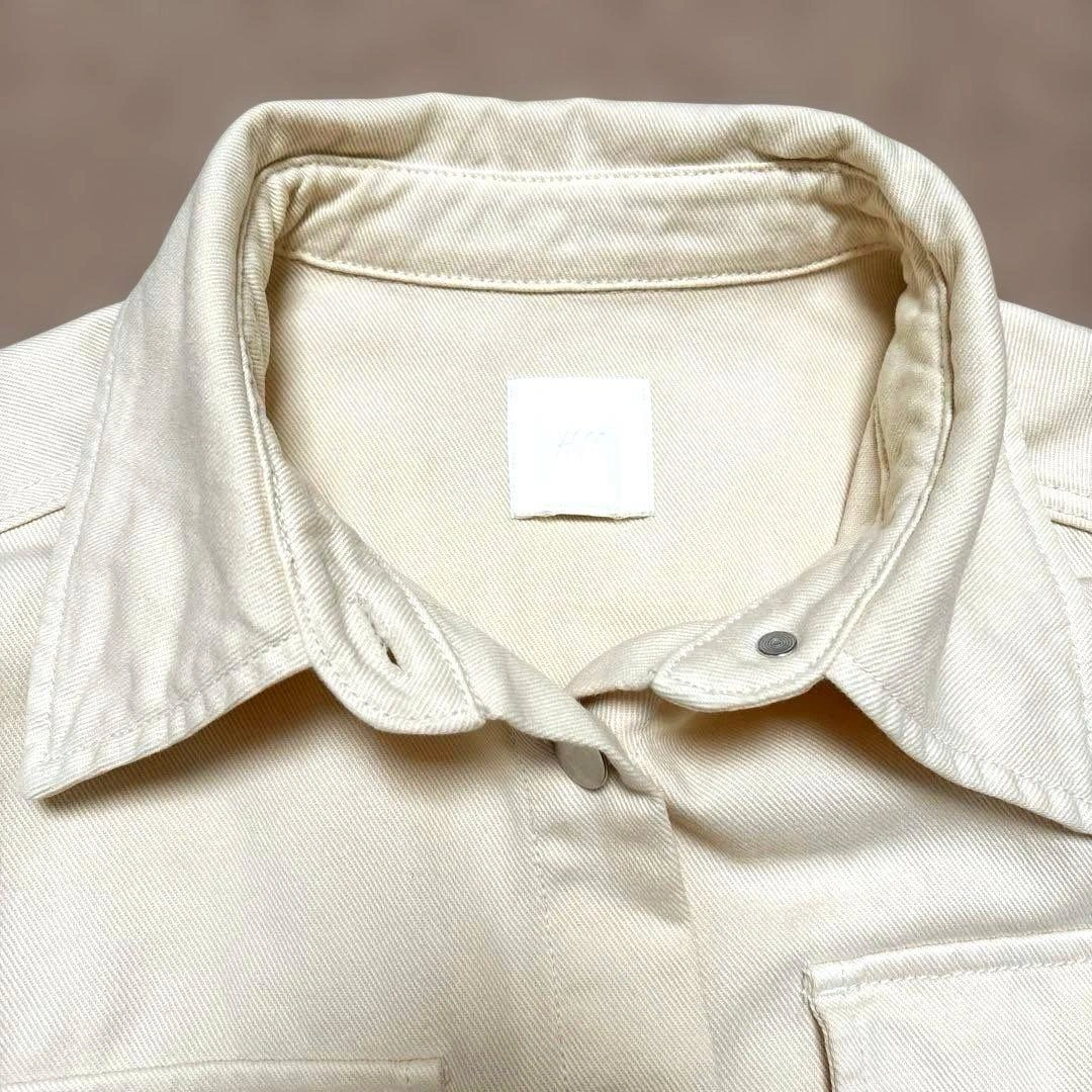 H&M シャツジャケット アイボリー コットン100%の写真3枚目