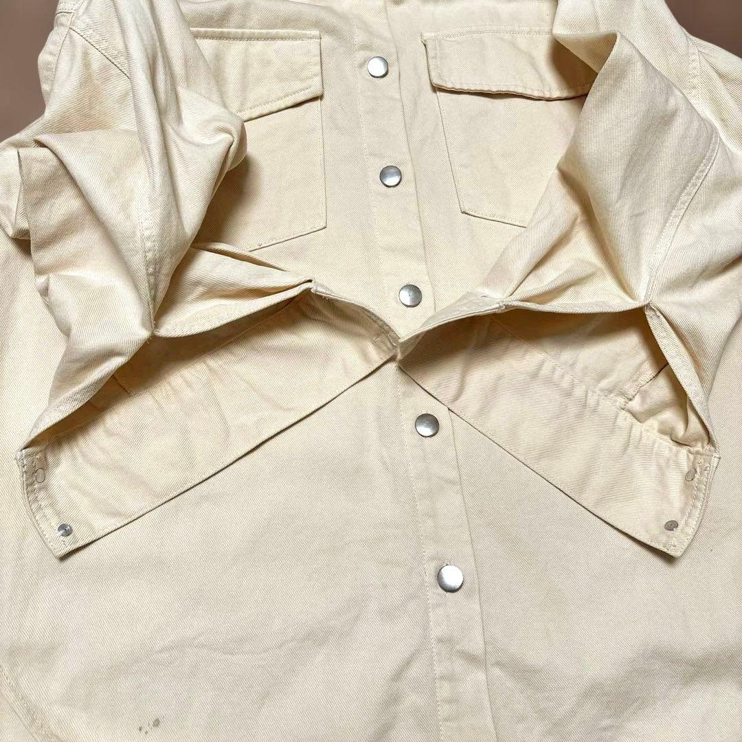 H&M シャツジャケット　アイボリー　コットン100%の写真4枚目
