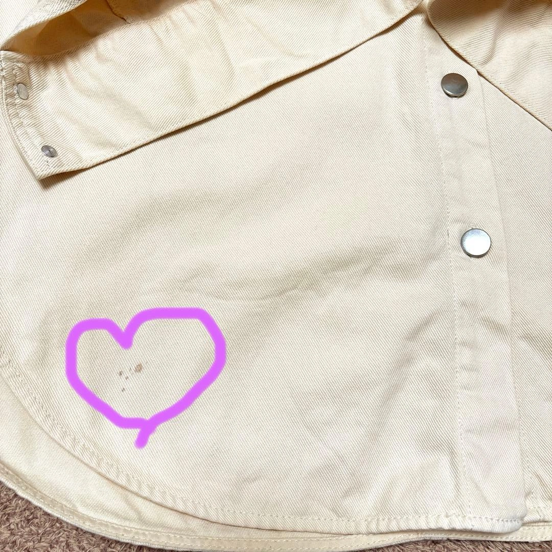 H&M シャツジャケット アイボリー コットン100%の写真5枚目