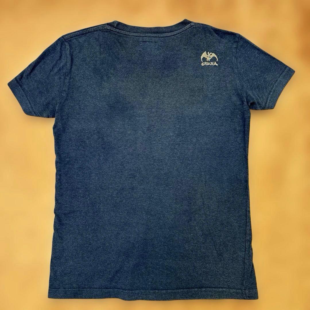 OKURA BLUE BLUE インディゴ染め 両面プリント Tシャツ 聖林公司の写真2枚目