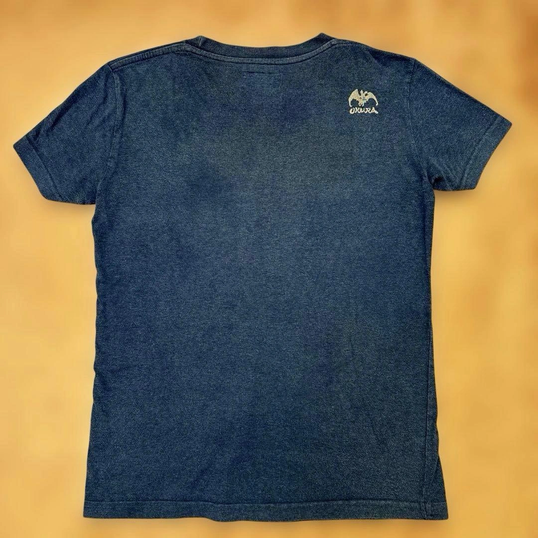 OKURA BLUE BLUE インディゴ染め 両面プリント Tシャツ 聖林公司の写真2枚目