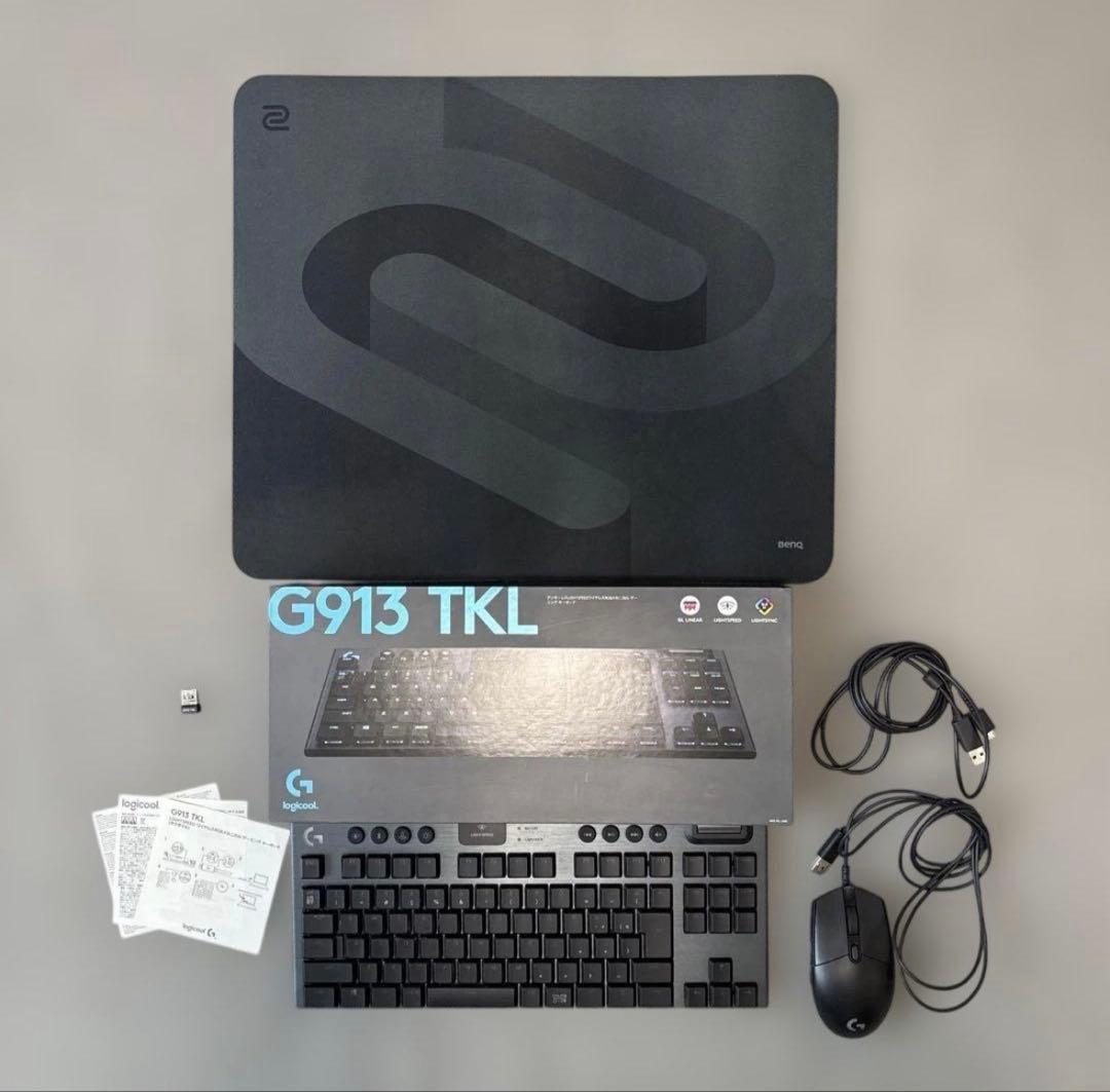 【美品・動作済】G913 TKL＋ロジクールマウス＋ZOWIEパッド