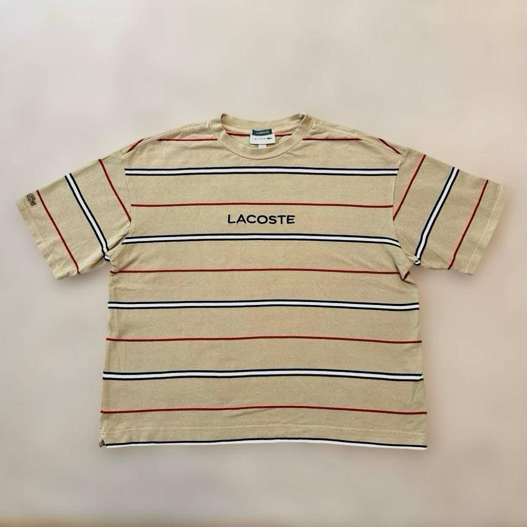 LACOSTE ボーダー Tシャツ ベージュ