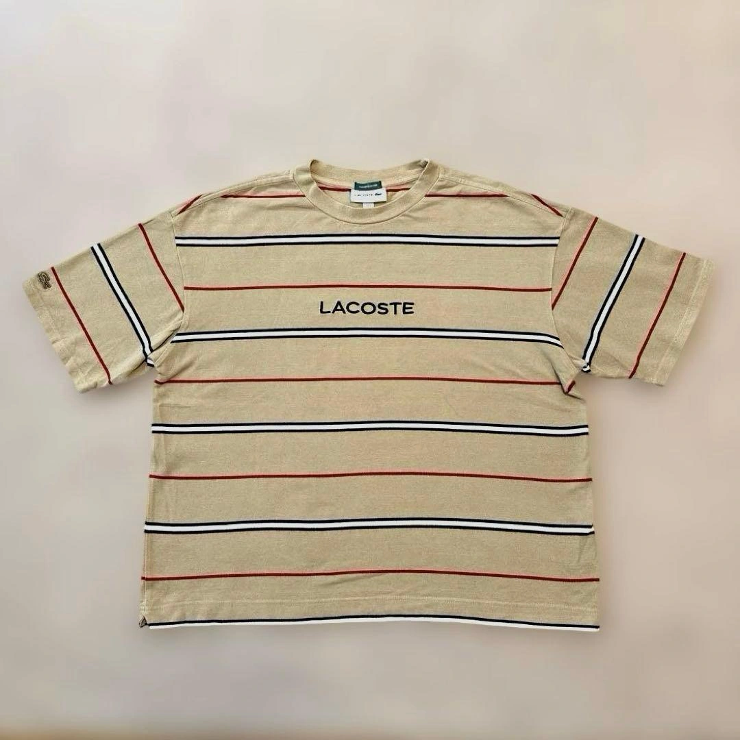 LACOSTE ボーダー Tシャツ ベージュ