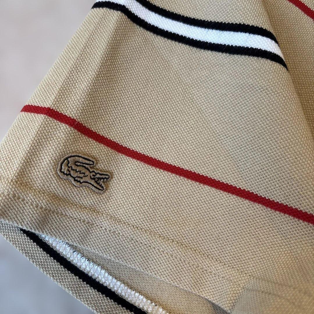 LACOSTE ボーダー Tシャツ ベージュの写真2枚目