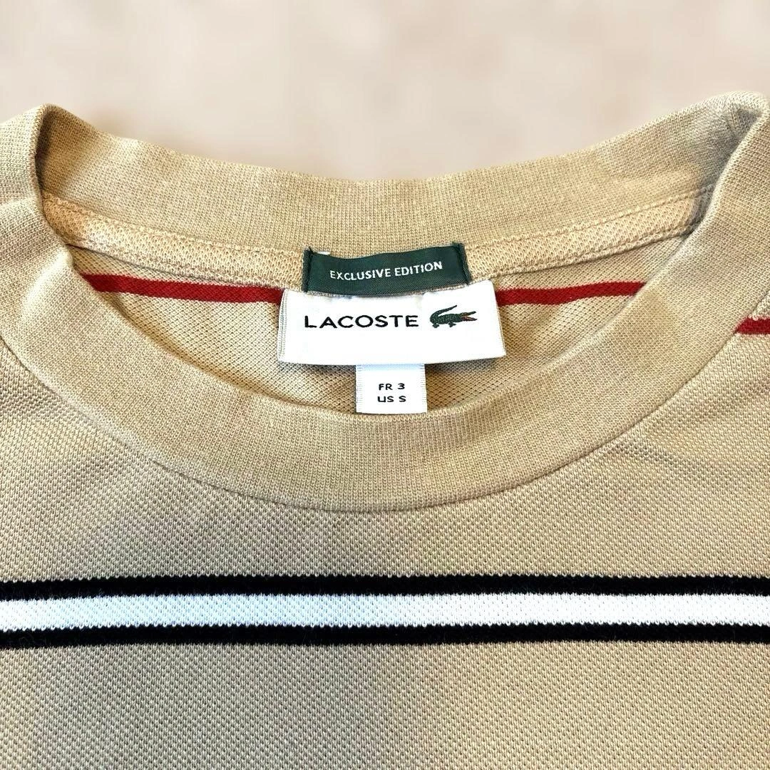 LACOSTE ボーダー Tシャツ ベージュの写真3枚目