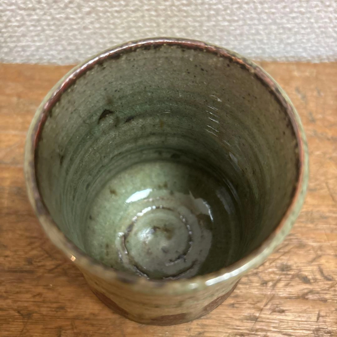 民藝風 和モダン 湯呑み 2客セット 陶器 和食器 焼き締め 釉薬 窯印ありの写真4枚目