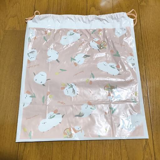 百均 シマエナガ 巾着袋 1枚