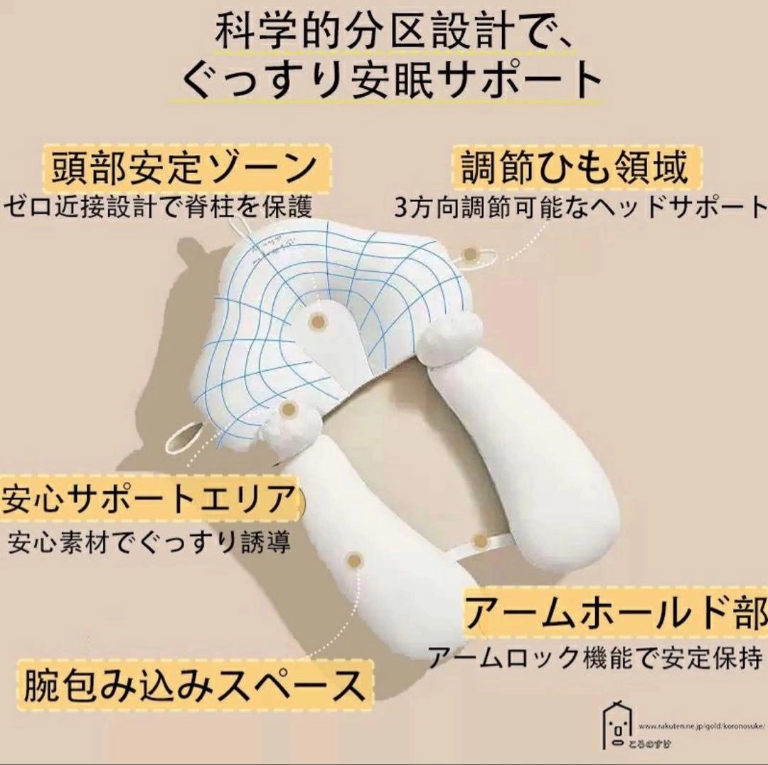 ベビー枕 ドーナツ枕 リバーシブル 洗濯可能 頭 矯正 傾頭症の写真5枚目