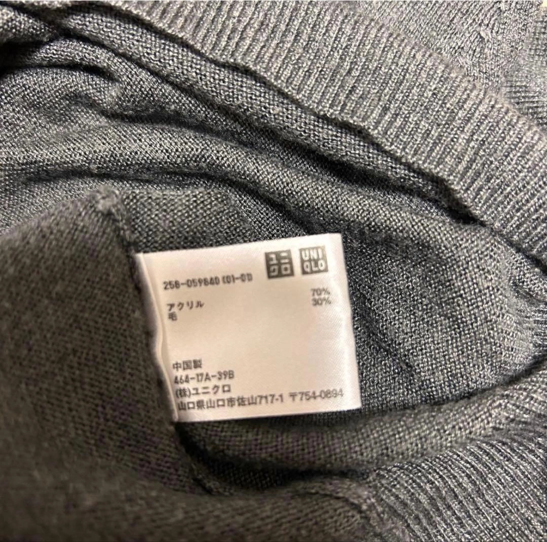 UNIQLOユニクロ ダークグレー タートルネックニット 長袖 Mの写真7枚目