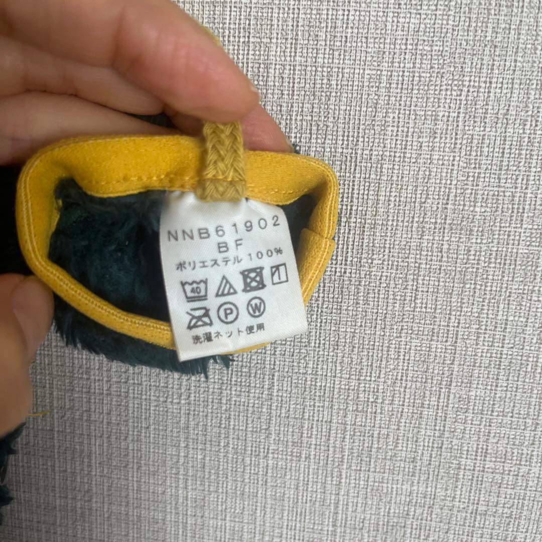 THE NORTH FACE ベビー ミトン 手袋　ダークグリーン　イエローの写真4枚目