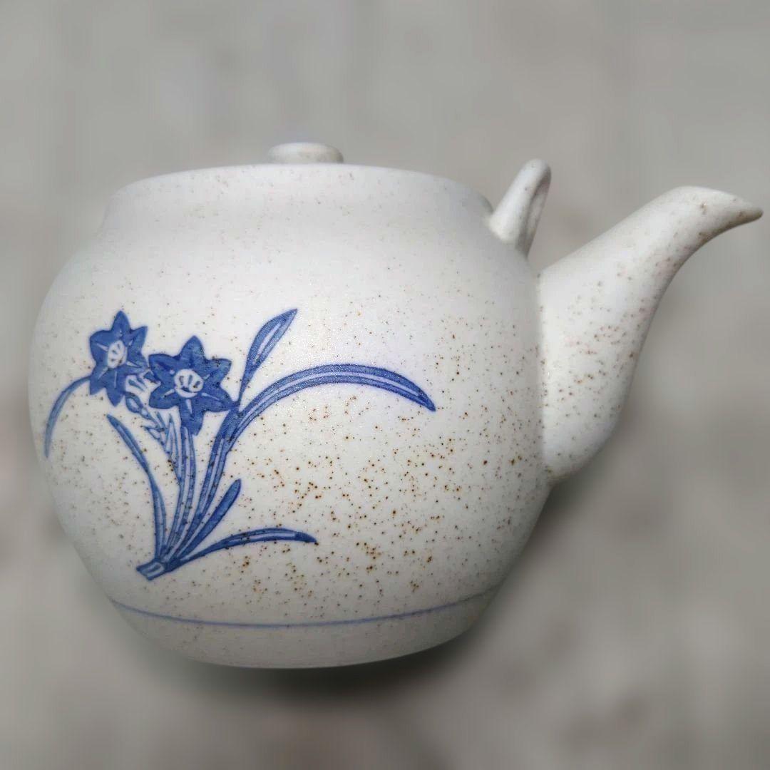 【未使用】有田焼 華山作 染付水仙文 茶器揃 急須 湯呑5客 木箱入の写真6枚目