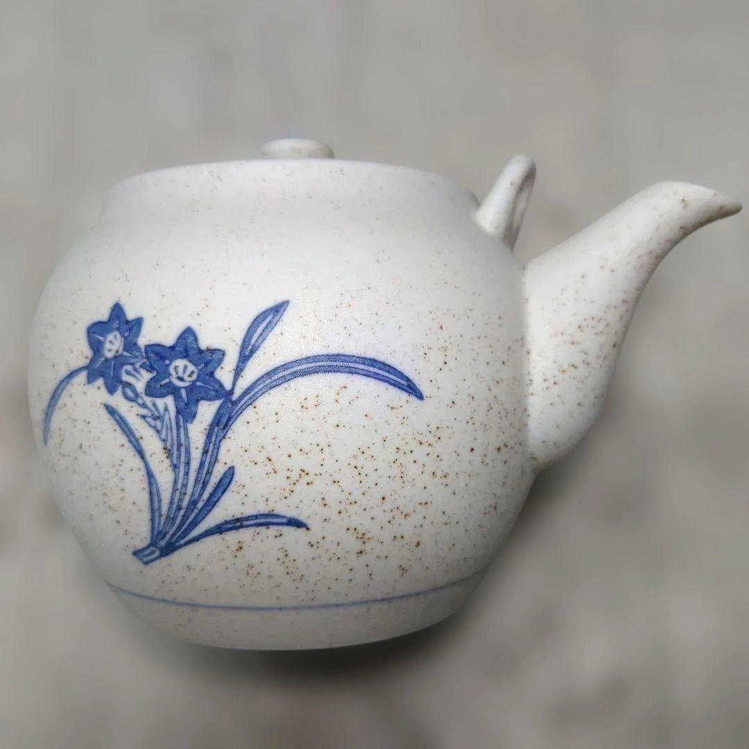 【未使用】有田焼 華山作 染付水仙文 茶器揃 急須 湯呑5客 木箱入の写真6枚目