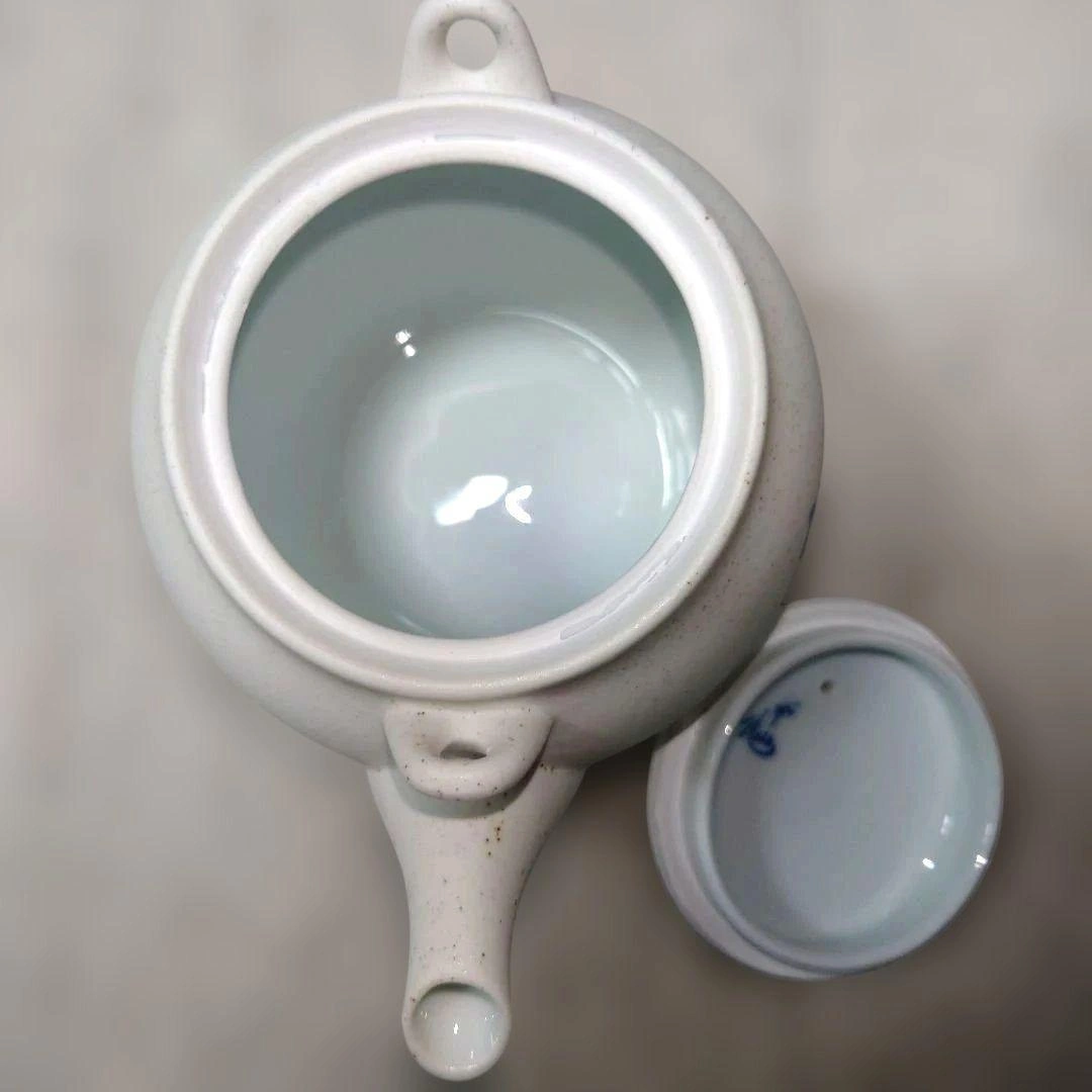 【未使用】有田焼 華山作 染付水仙文 茶器揃 急須 湯呑5客 木箱入の写真10枚目