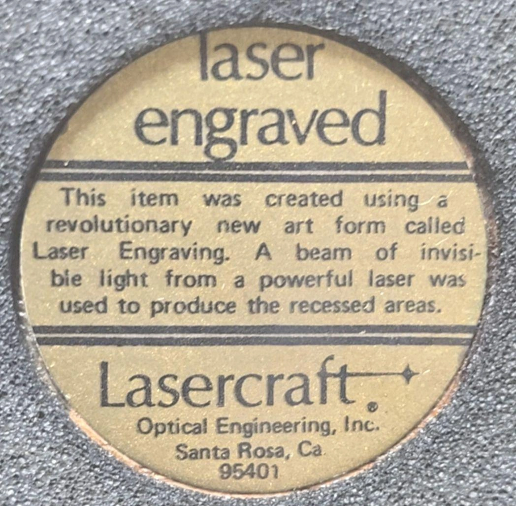 Lasercraft 木製ペーパーウェイト オーク 箱付 未使用 ヴィンテージの写真3枚目