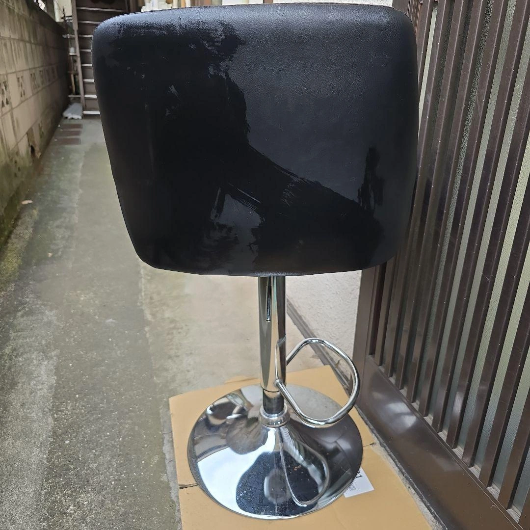 大田区 引取り 限定 カウンターチェア 1脚 昇降式 回転 足置き 背もたれ付の写真5枚目