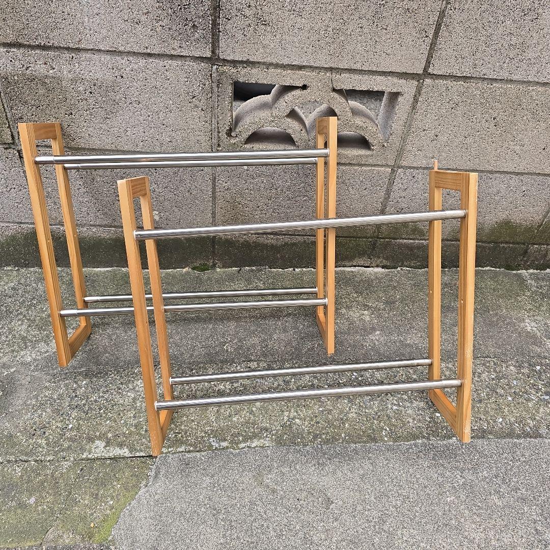大田区 引取り 限定 伸縮 シューズラック 二段セット 1段でも利用可の写真2枚目