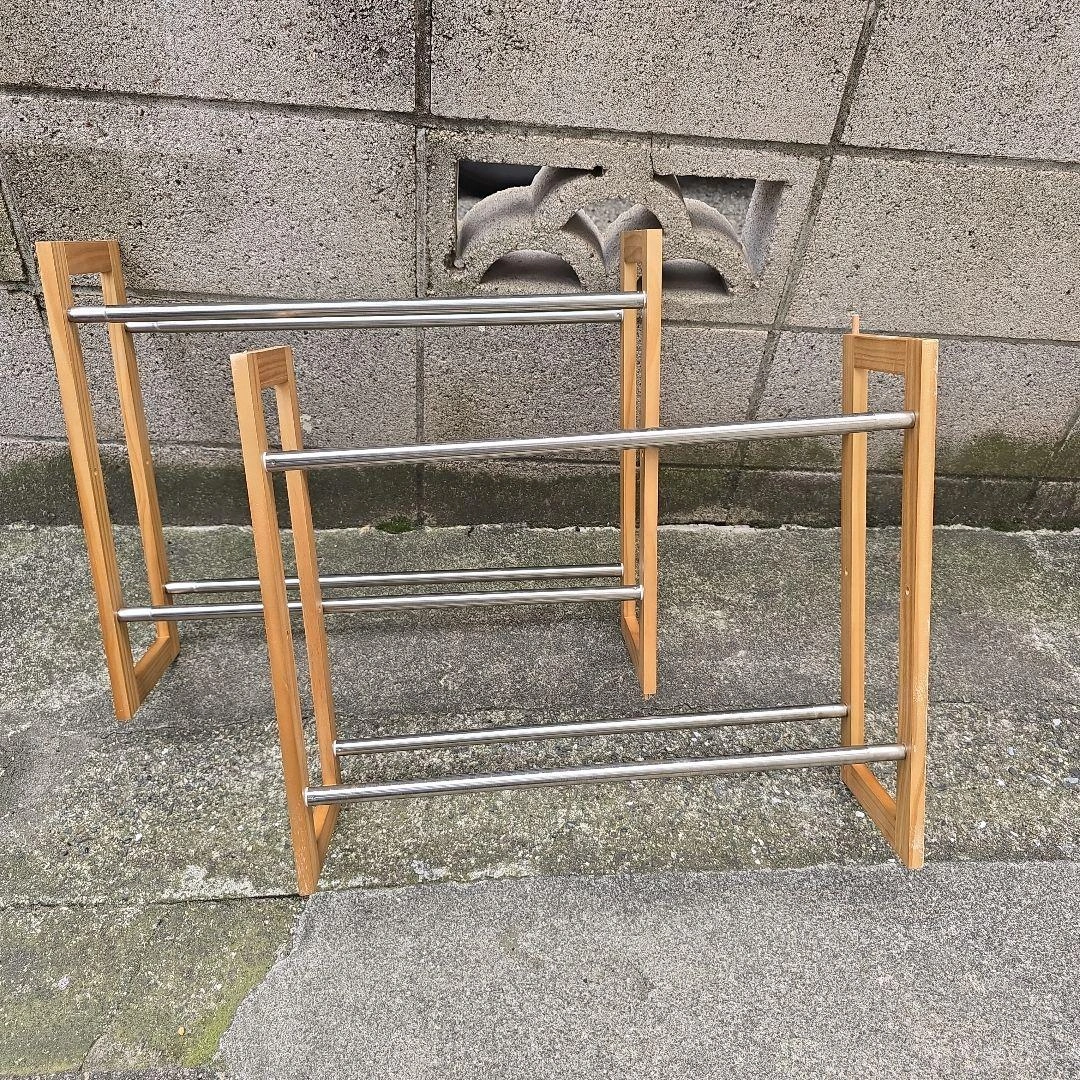 大田区 引取り 限定 伸縮 シューズラック 二段セット 1段でも利用可の写真2枚目