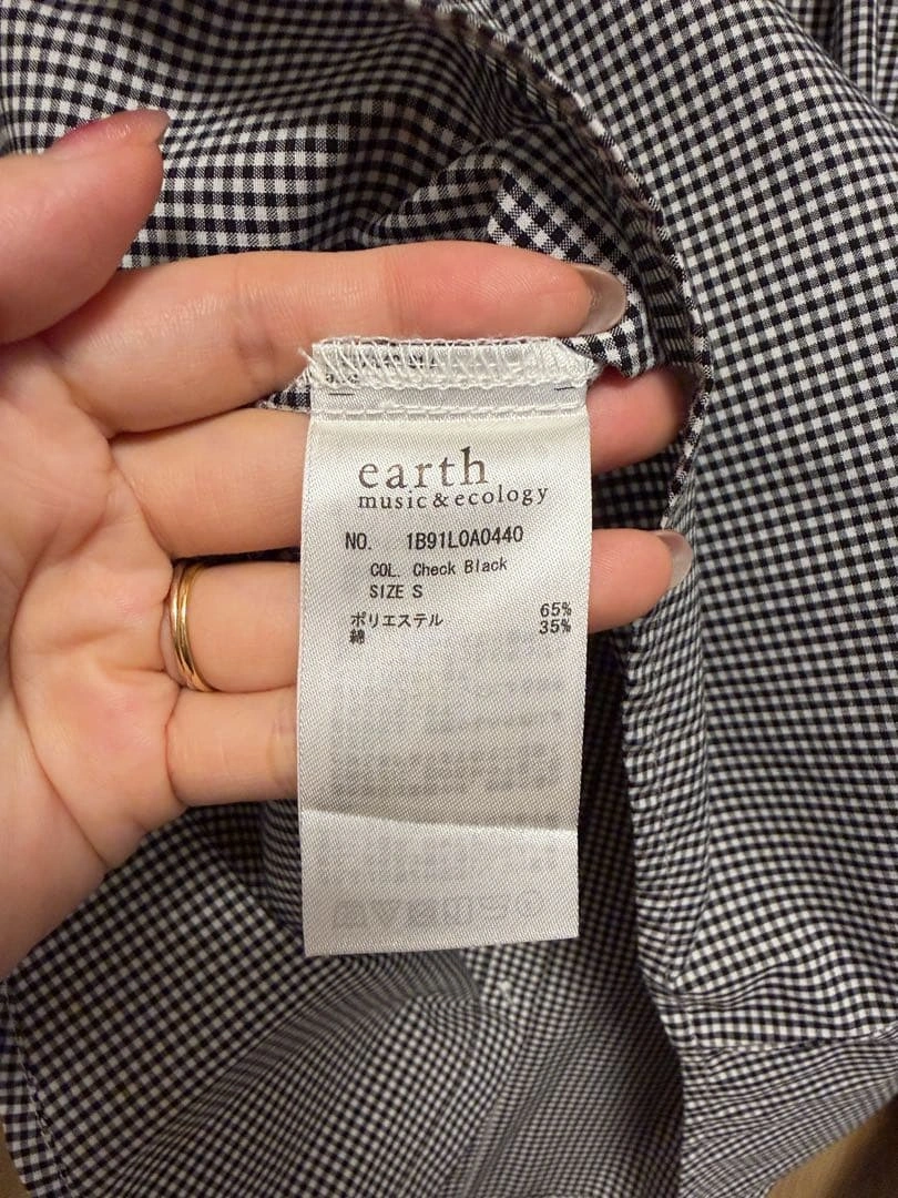 【未使用新品】earth music&ecology ギンガムチェック長袖シャツの写真4枚目