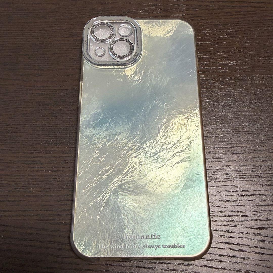 iPhone14ケース シルバー ニュアンスデザイン