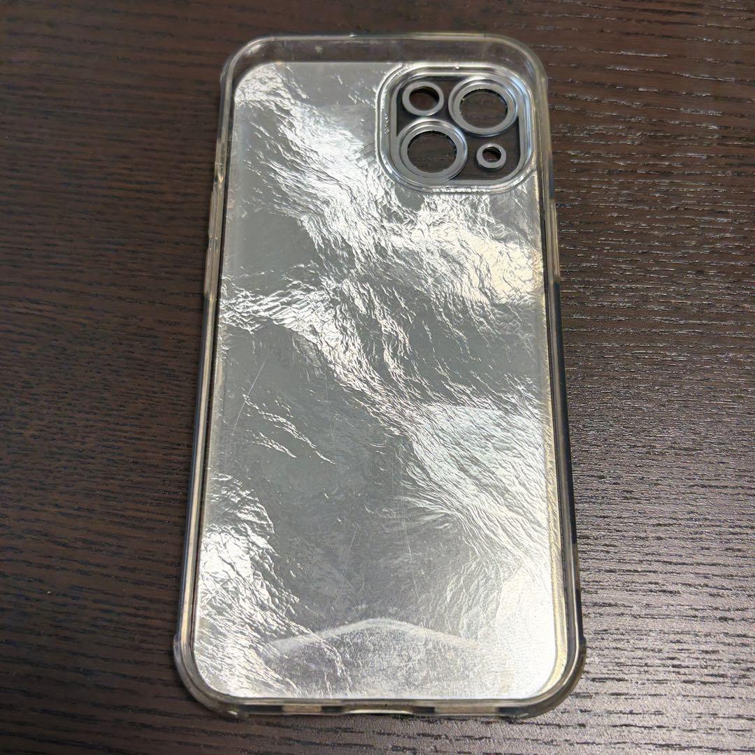 iPhone14ケース シルバー ニュアンスデザインの写真2枚目