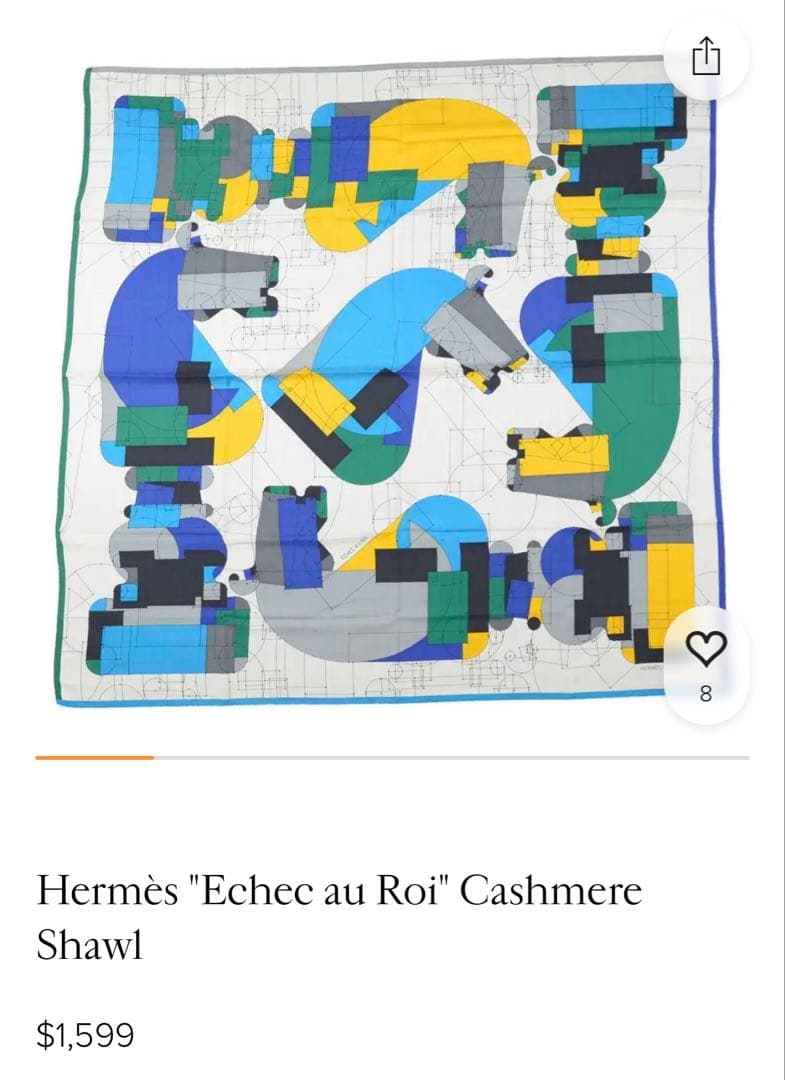 【週末セール】【新品レア廃盤非売品】HERMES カレ70 スカーフ 幾何学模様の写真6枚目