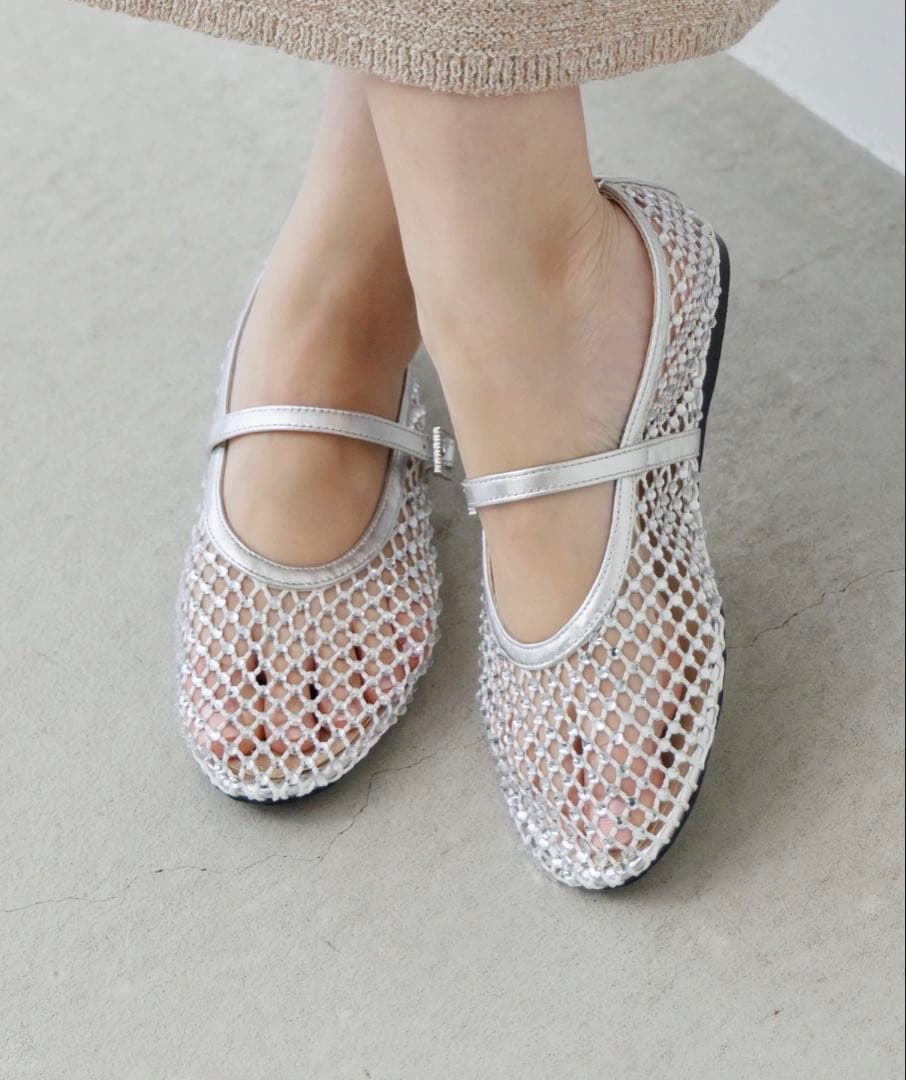 【週末セール】【卑弥呼】【新品】NICALラインストーンメッシュパンプス