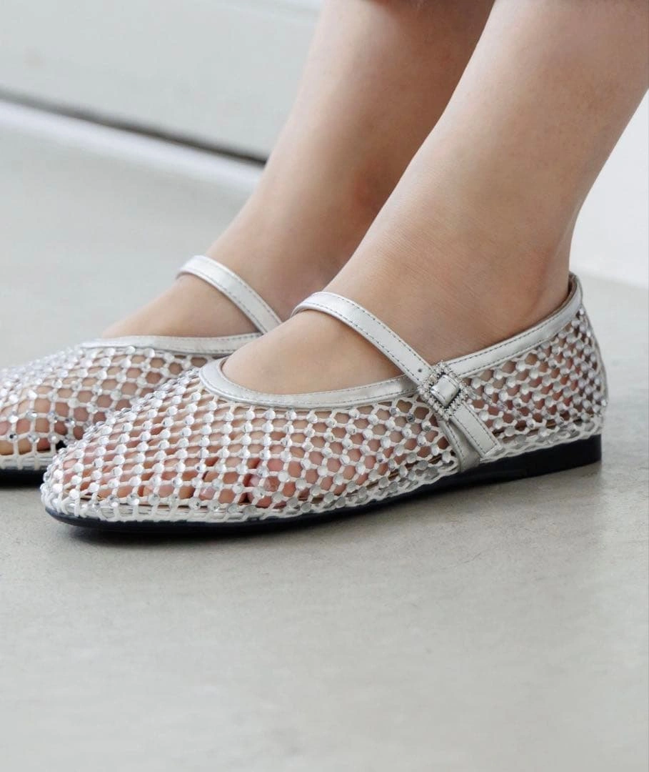【週末セール】【卑弥呼】【新品】NICALラインストーンメッシュパンプスの写真3枚目