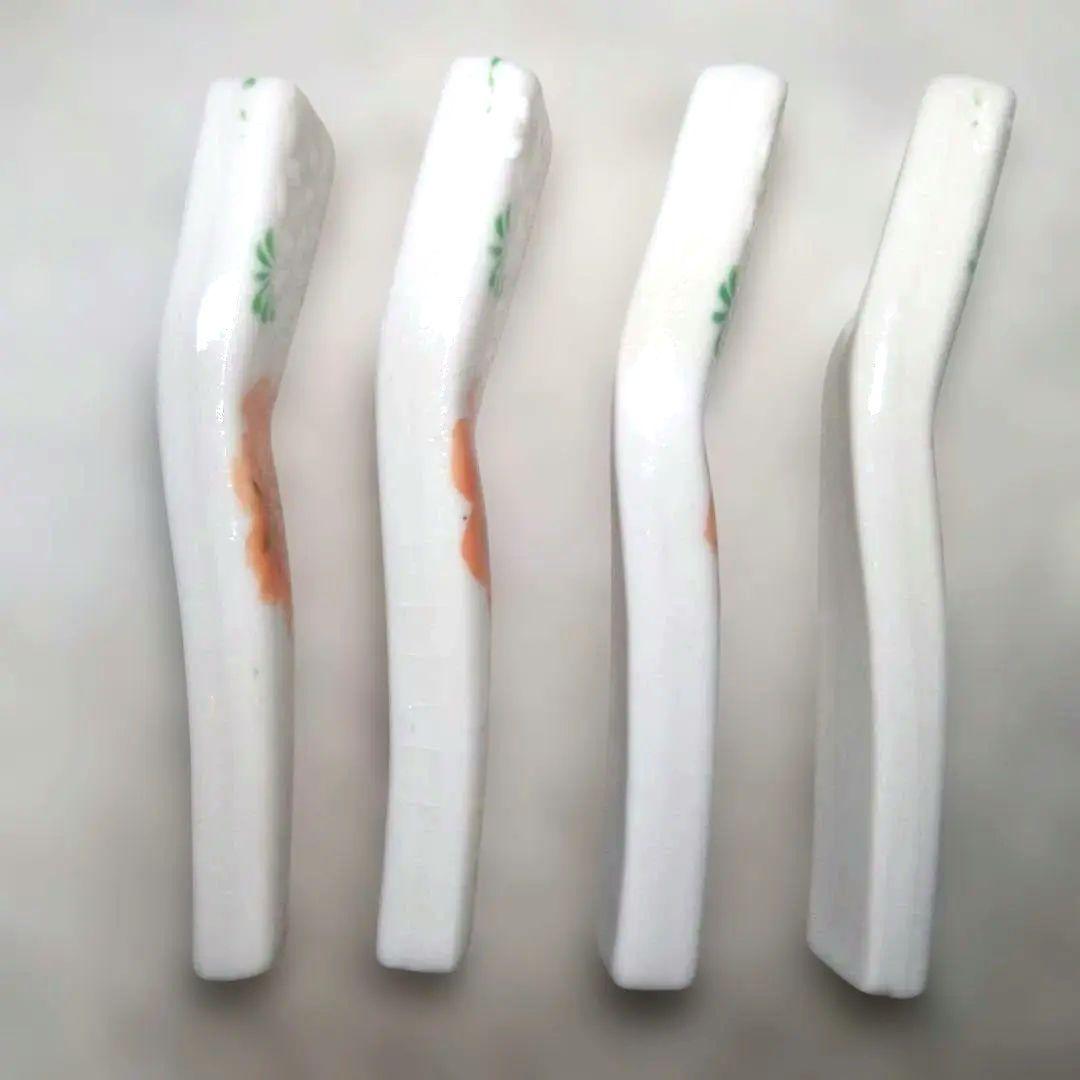 花柄陶器箸置き 4個セットの写真2枚目