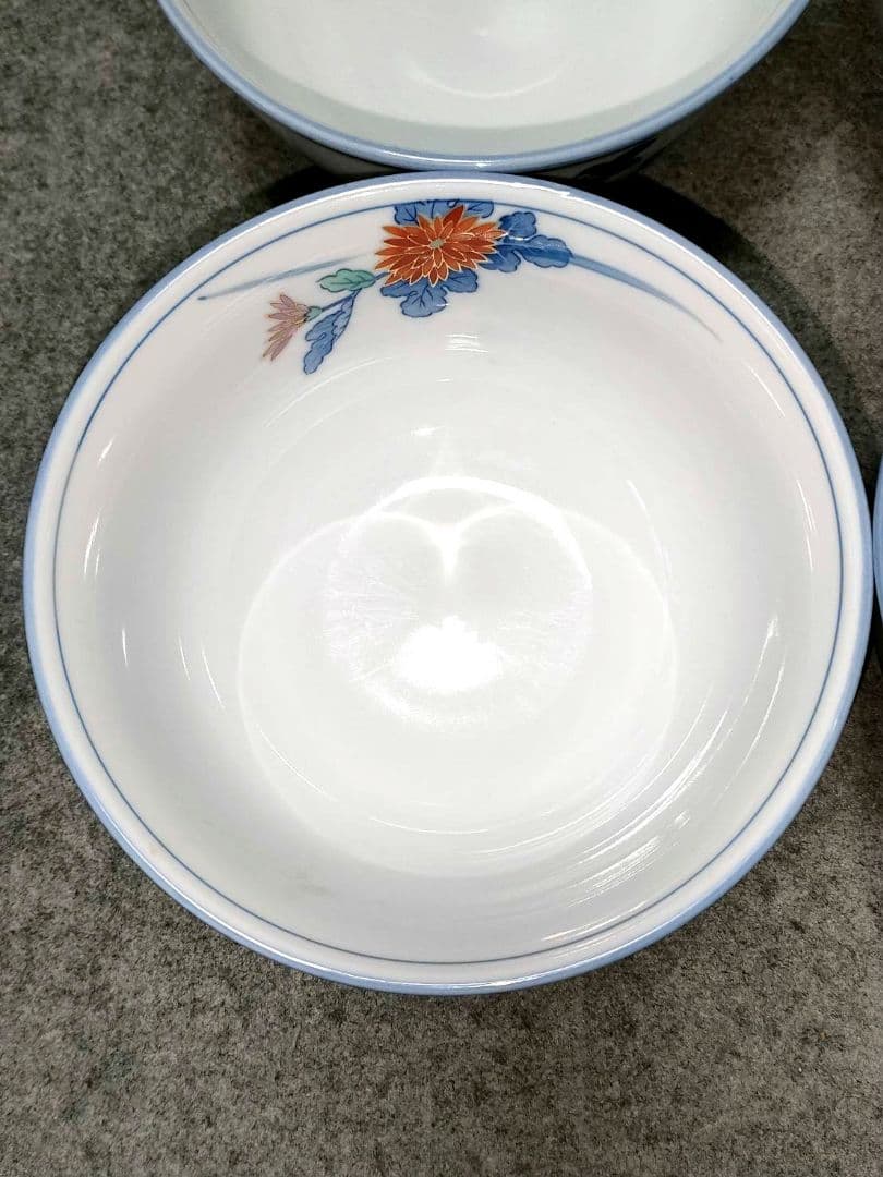 有田焼 東峰作 菊牡丹柄 うどん蕎麦丼 鉢 4個セット 昭和レトロ 特別価格の写真5枚目