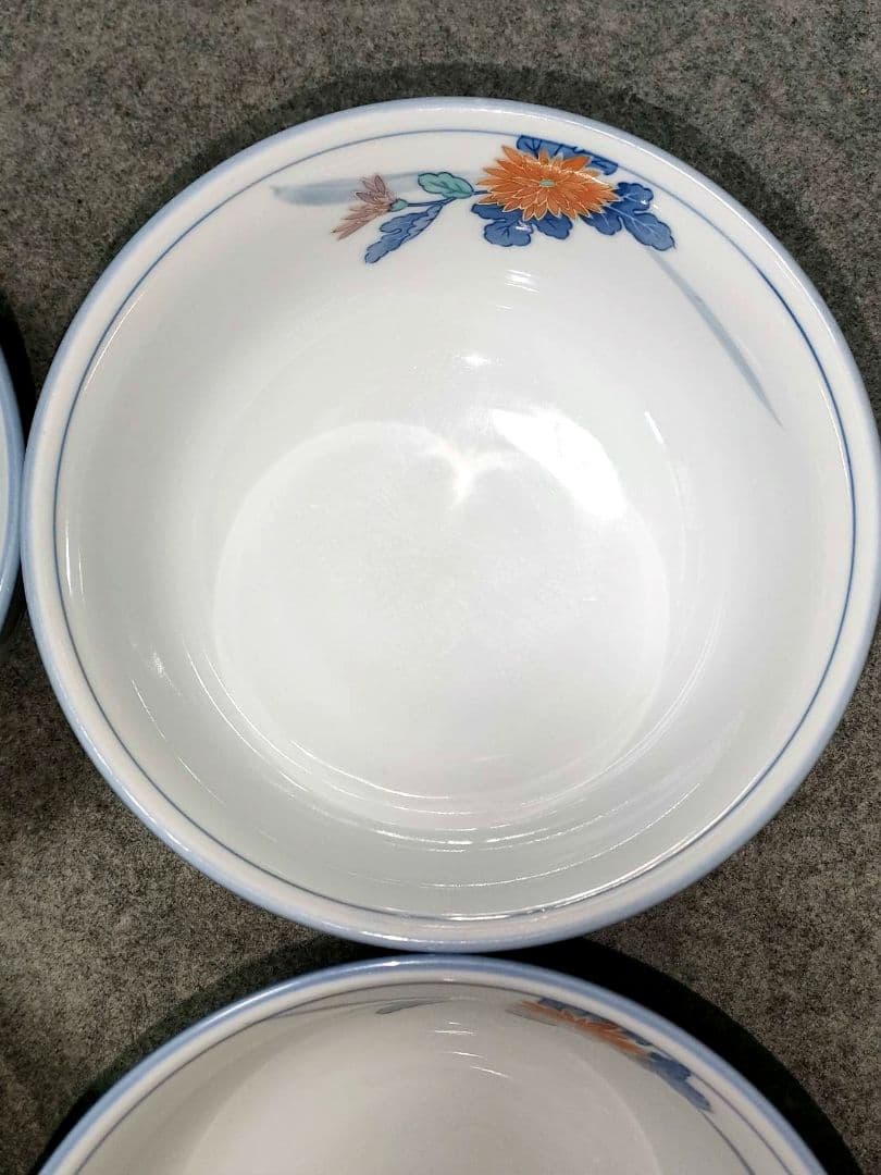 有田焼 東峰作 菊牡丹柄 うどん蕎麦丼 鉢 4個セット 昭和レトロ 特別価格の写真7枚目