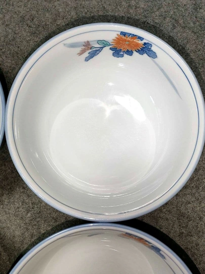 有田焼 東峰作 菊牡丹柄 うどん蕎麦丼 鉢 4個セット 昭和レトロ 特別価格の写真7枚目