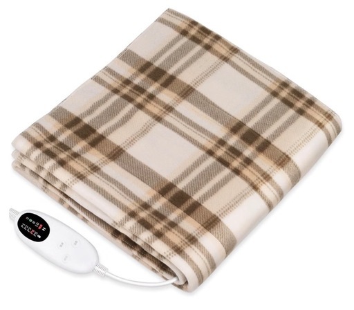 新品 電気毛布 敷き掛け兼用 タイマー付 140×80cm チェック柄